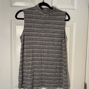 Chico's Heather Gray Striped Tank Top